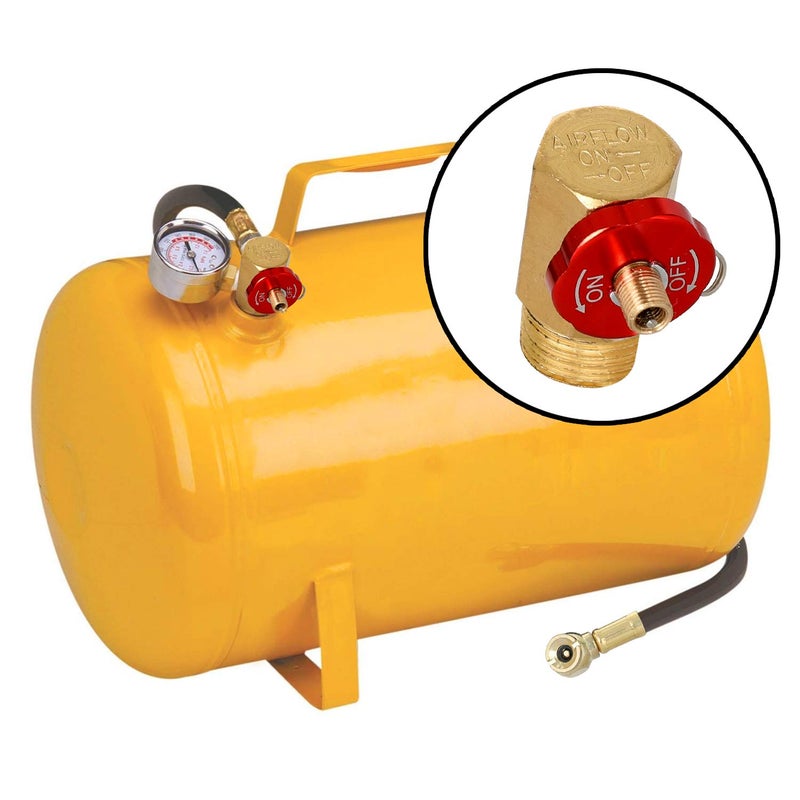 Hromee Air Tank Manifold Tool with Fill Port, Aluminum Shut Off Safety Valve and Relief Bypass 1/2" NPT Tank x 1/4" NPT Hose x 1/8" NPT Gauge for Air Compressor Portable Carry Tank - Image 5